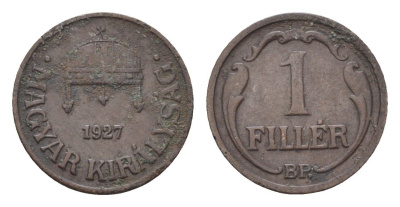 Венгрия 1 филлер 1927 BP KM 505 бронза 4665-353