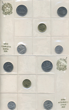 ИТАЛИЯ НАБОР ИЗ 5 МОНЕТ 1974 ЗАПАЙКА UNC 00-00