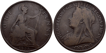 Великобритания 1 пенни 1898 Виктория (1837-1901) KM 790, Spink 3961 бронза 83-2045