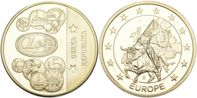 ЕВРОПА МЕДАЛЬ XXI ВЕК МОНЕТЫ ЧЕШСКОЙ РЕСПУБЛИКИ медно-никель PROOF 02-015-24