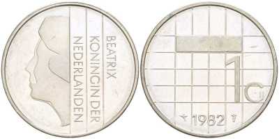 Нидерланды 1 гульден 1982 Беатрикс (1980-2013) KM 205 никель 213-1255