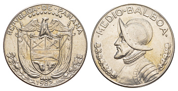Панама 1/2 бальбоа (50 сентесимо) 1982 KM 12b медь плакированная медно-никелем 4645-112