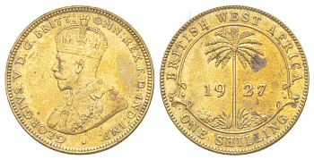 Британская Западная Африка 1 шиллинг 1927 KM 12a олово латунь 1523-743