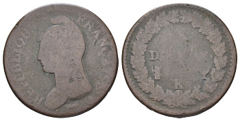 Франция 1 десим 1795-1800 KM 644 бронза 109-323