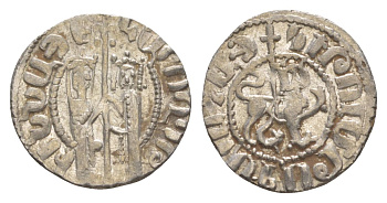 Киликийская Армения трам 1226-1271 Хетум I и царица Забель, держат крест/лев с патриаршим крестом  серебро    1516-311