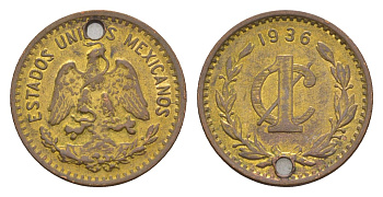 Мексика 1 сентаво 1936 KM 415 бронза 4655-1036