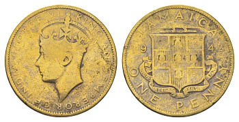 Ямайка 1 пенни 1942 KM 32 никель латунь 4628-514