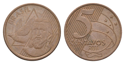 Бразилия 5 сентаво 2011 KM 648 сталь плакированная медью 4663-523