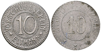 Эльтманн (Бавария) 10 пфеннингов ND Funck 116.4, Men05 6500.4, Men18 8149.4 железо 4169-1068