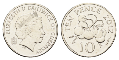 Гернси 10 пенсов 2012 год-тип, помидоры KM 149a сталь плакированная никелем UNC 4660-855
