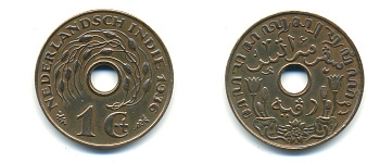 Нидерландская Восточная Индия 1 цент 1936 KM 317 бронза 84-1412