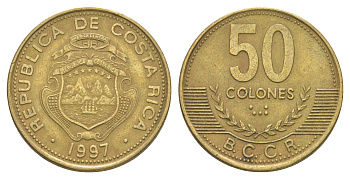 Коста-Рика 50 колонов 1997 KM 231 алюминиевая бронза 4635-933