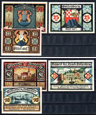 Готтесберг (Пруссия, Силезия) набор из 3 нотгельдов 1921 7556-11-1-2