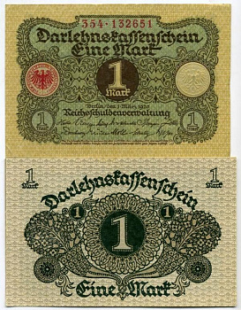 Германия 1 марка 1920 1 марта 1920, серия 237 Pick 58, Розенберг 64 бумага UNC( пресс) 450-36-2