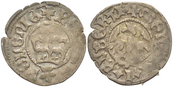 Польша 1/2 гроша (полугрош) 1492-1501 Ян I (1492-1501), династия Ягеллонов, вес 0,94 гр. серебро 1517-344