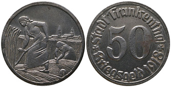Франкенталь (Пфальц) (Бавария) 50 пфенингов 1918 Funck 135.12, Men05 7460.17, Men18 9381.17 железо aUNC 4604-853