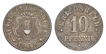 Зальцельмен 10 пфеннигов 1918 Funck 174.1, Men05 9828.1, Men18 12249.1 железо 4636-811