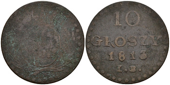 Пруссия 10 грошей 1813 Фридрих Август III (1806-1827) C 84 серебро 4158-537