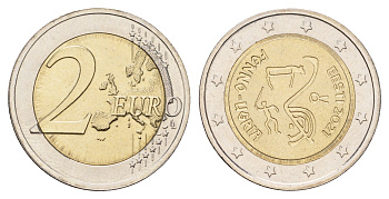 Эстония 2 евро 2021 Финно-угорские народы KM 97 биметалл UNC 4654-1137
