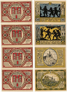 СЮЛЬ 4х50 ПФЕННИГОВ 1921 РАЗБОЙНИЧКИ бумага UNC (пресс) 70-2512