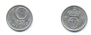 НОРВЕГИЯ 10 ЭРЕ 1978 KM 416 медно-никель 4379-961