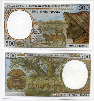 Центрально-Африканские штаты 500 франков 2000 C, Конго Pick 101C g бумага UNC (пресс) 448-153-3