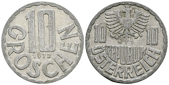 Австрия 10 грошей 1972 KM 2878 алюминий 4167-237