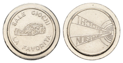 Италия жетон для аренды машине на картинге диаметр 24 мм, вес 5,5 гр нержавеющая сталь 4670-833