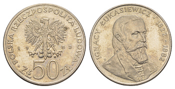 Польша 50 злотых 1983 MW, Игнатий Лукасевич KM 146 медно-никель  UNC  4634-133