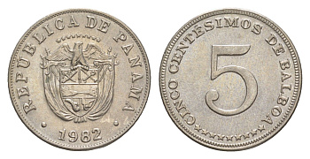 Панама 5 сентесимо 1982 KM 23.2 медно-никель UNC 4643-1255