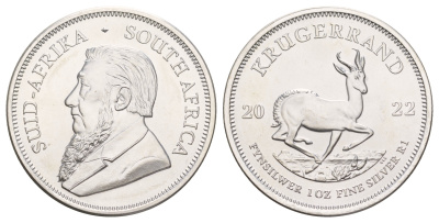 ЮАР 1 ранд 2022 Крюгеррэнд KM 691 серебро BU 11-269-12