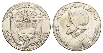 Панама 1/2 бальбоа (50 сентесимо) 1975 KM 12b медь плакированная медно-никелем 4634-1116