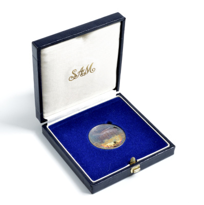 ЮАР 1 ранд 1985 75 лет Парламенту, в оригинальной коробке KM 116 серебро PROOF 3-4-1-26