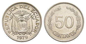 Эквадор 50 сентаво 1979 KM 81 сталь плакированная никелем UNC 4641-622
