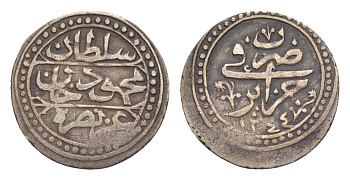 Алжир 1/8 будью 1828 AH 1244, Османская империя KM 74 серебро 1515-1325