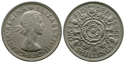 Великобритания 2 шиллинга (флорин) 1963 Елизавета II (1952-2022) KM 906, Spink 4146 медно-никель 4382-434