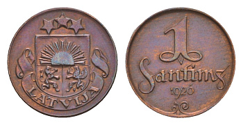 Латвия 1 сантим 1926 KM 1 бронза 4658-1131