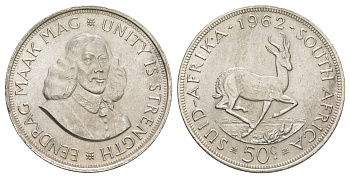 ЮАР 50 центов 1962 KM 62 серебро UNC 4127-1332