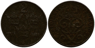 Швеция 2 эре 1916 Густав V (1907-1950) KM 778 бронза 4177-921