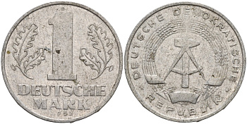 ГДР 1 марка 1962 A KM 13 алюминий 4143-821