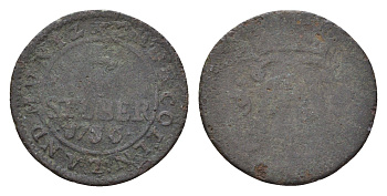 Кельн 1/4 штюбера 1756 KM 135 медь 4152-153