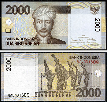 Индонезия 2000 рупий 2009 Pick 148a бумага 6280-68-4-2