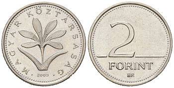 Венгрия 2 форинта 2003 BP KM 693 медно-никель UNC 4617-1039