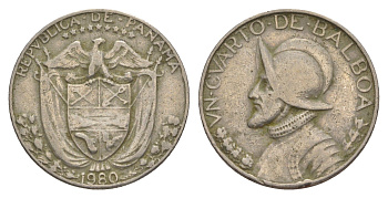 Панама 1/4 бальбоа 1980 KM 11.2a медь плакированная медно-никелем 4646-314