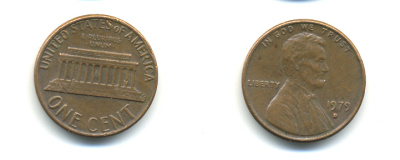 США 1 ЦЕНТ 1979 D ЛИНКОЛЬН KM 201 медь цинк 179-341