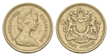 Великобритания 1 фунт 1983 Елизавета II (1952-2022) KM 933, Spink 4221 никель латунь 4638-736