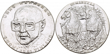 Финляндия 50 марок 1981 К, 80 лет президенту Кекконену KM 59 серебро UNC 1515-1415