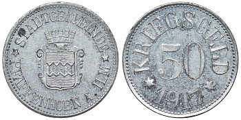 Германия, Пфаффенхофен-на-Ильме 50 пфеннигов 1917 цинк 4121-114