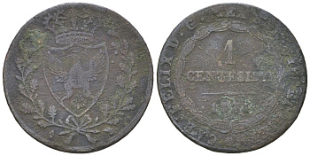 Сардинское королевство (Сардиния) 1 чентезимо 1826 KM 125 медь 4615-835