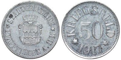Германия, Пфаффенхофен-на-Ильме 50 пфеннигов 1917 цинк 4121-114